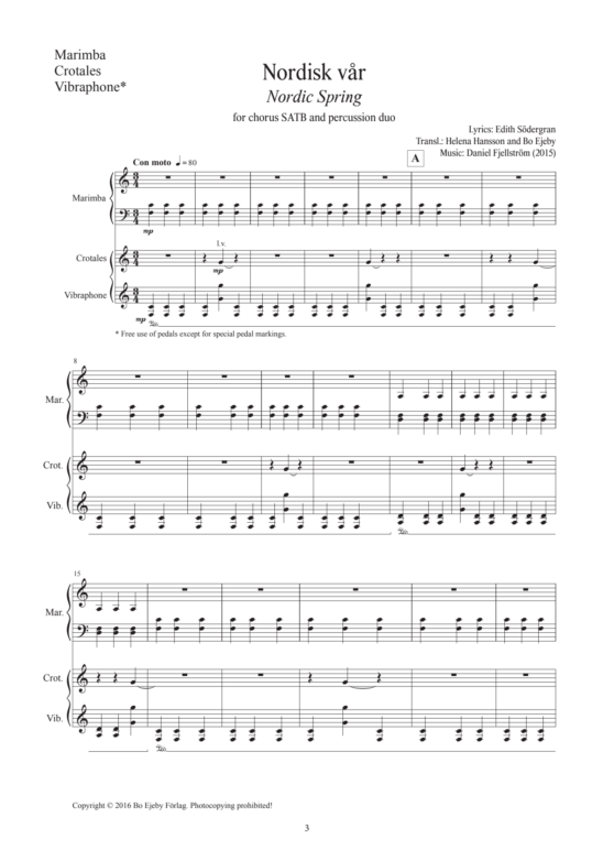 Nordisk vår, percussion