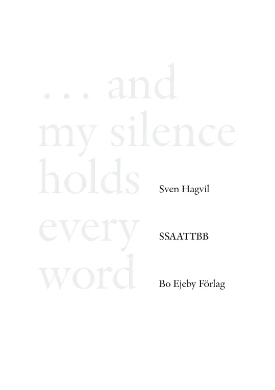 and my silence omslag