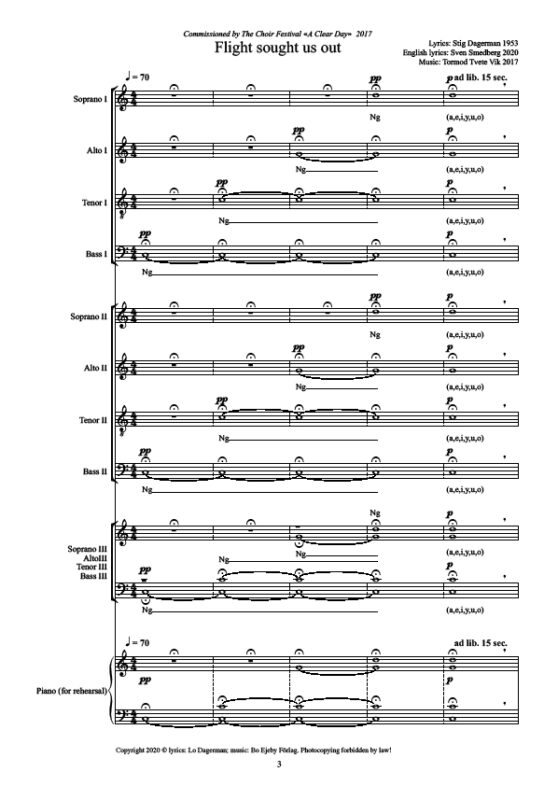 Flight sought us out 3 choirs