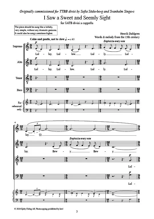 I saw a sweet … SATB