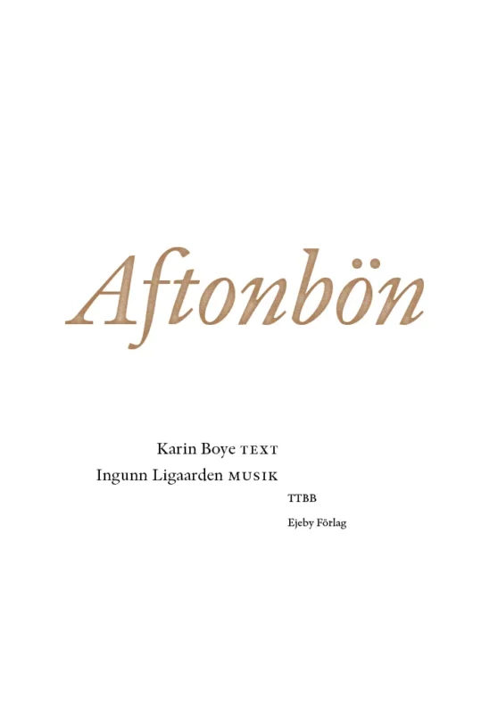 Aftonbön. TTBB